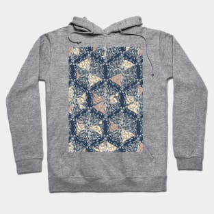 Organic Hexagon Pattern in Soft Navy & Cream Hoodie